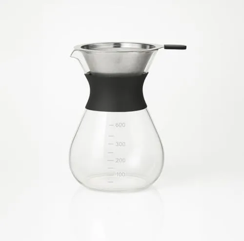 Cafeteira de vidro com filtro permanente