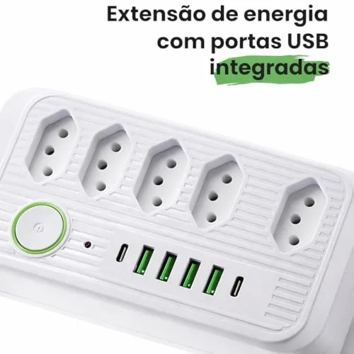 Régua de energia com portas USB - foto 2