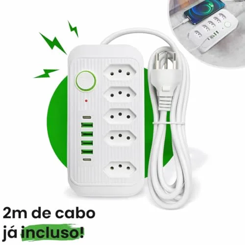 Régua de energia com portas USB - foto 3