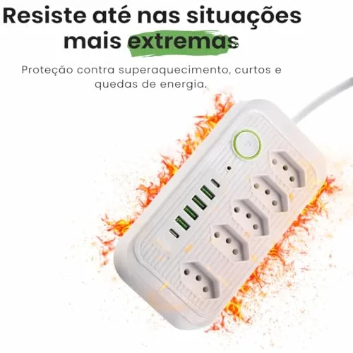 Régua de energia com portas USB - foto 4