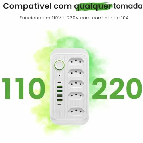 Régua de energia com portas USB - foto 5
