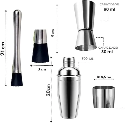 Kit para drinks com coqueteleira - foto 3