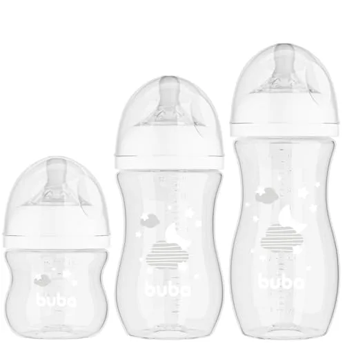 Kit de mamadeiras em três tamanhos