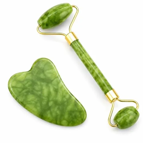 Rolo de jade e gua sha