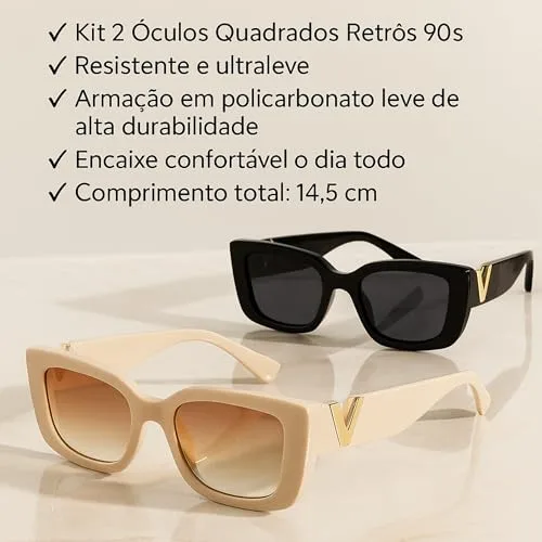 Dupla de óculos de sol retrô - foto 3