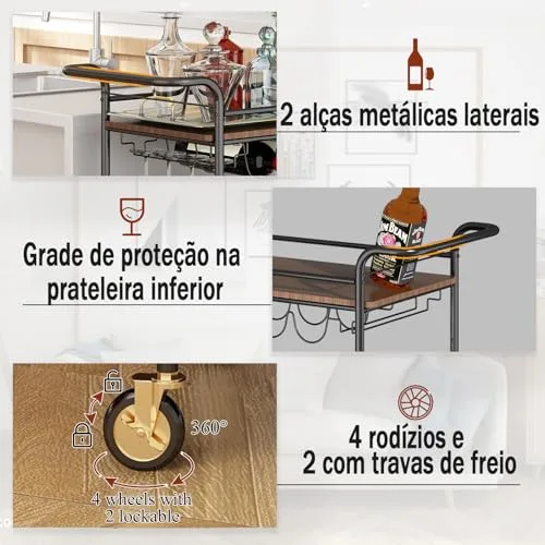 Carrinho de bar com rodas - foto 4
