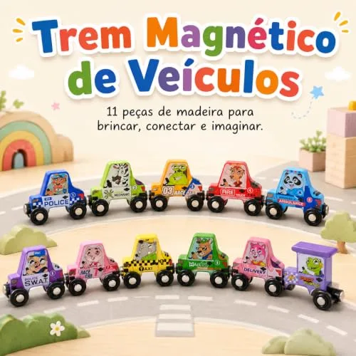 Carrinho magnético de madeira - foto 2