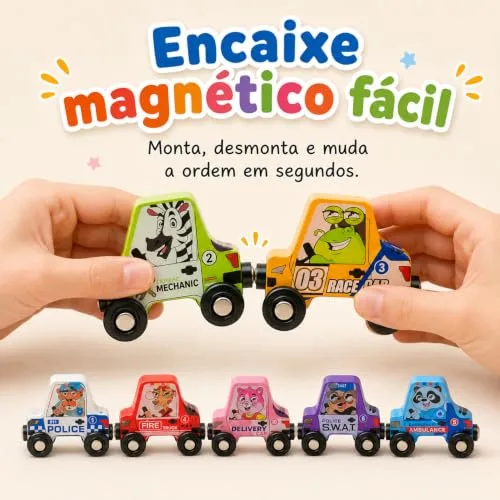 Carrinho magnético de madeira - foto 3
