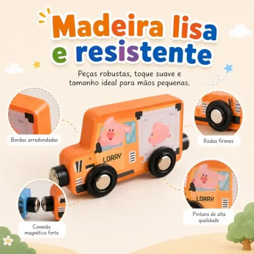 Carrinho magnético de madeira - foto 6