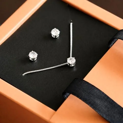 Conjunto de colar e brincos em prata - foto 5