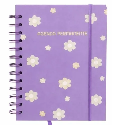 Agenda floral de capa dura
