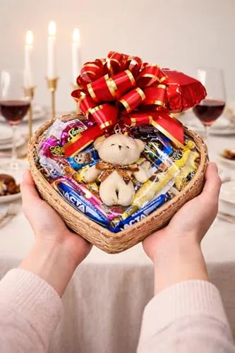 Cesta de chocolates em formato de coração - foto 4