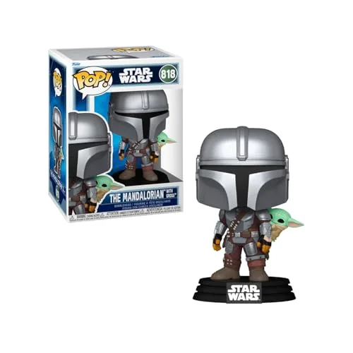 Funko Pop do Mandaloriano com o Grogu