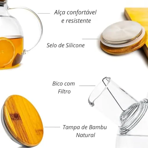 Chaleira de vidro com infusor - foto 4