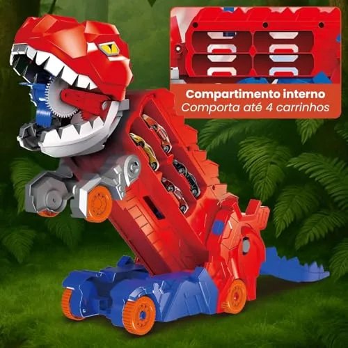 Caminhão de dinossauro com carrinhos - foto 4