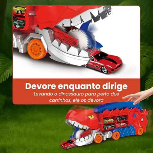 Caminhão de dinossauro com carrinhos - foto 5
