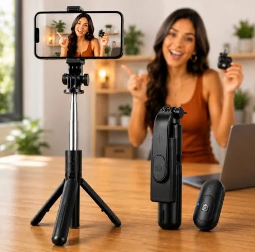 Pau de selfie com tripé