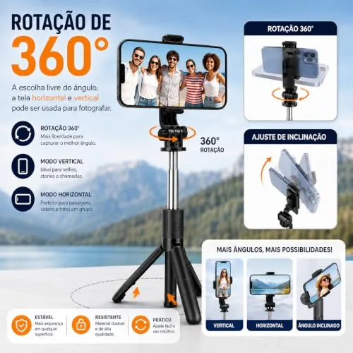 Pau de selfie com tripé - foto 6