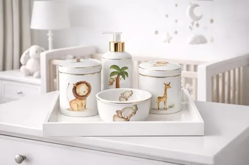 Kit de higiene safári com filete dourado