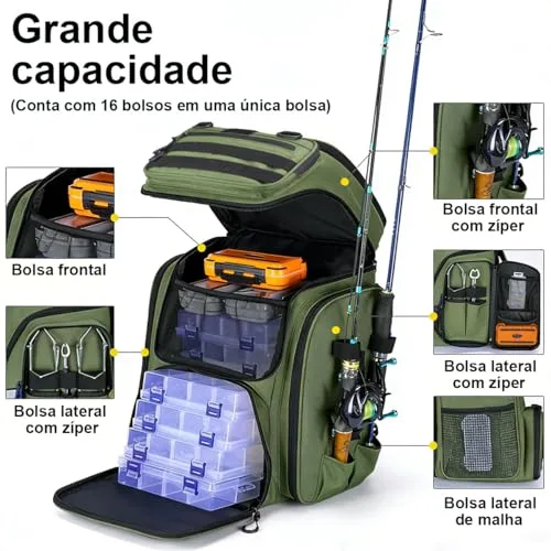 Mochila de pesca com suporte de vara - foto 3