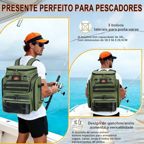 Mochila de pesca com suporte de vara - foto 5