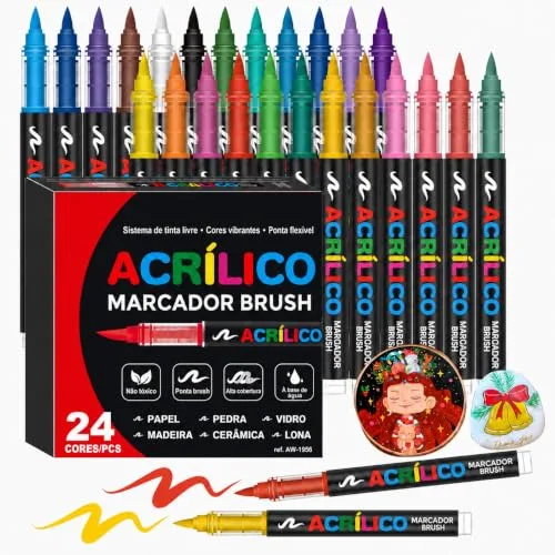 Conjunto de canetas marcadoras com 24 cores