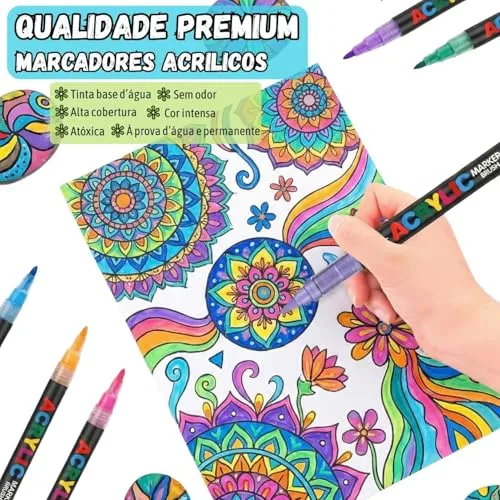 Conjunto de canetas marcadoras com 24 cores - foto 4