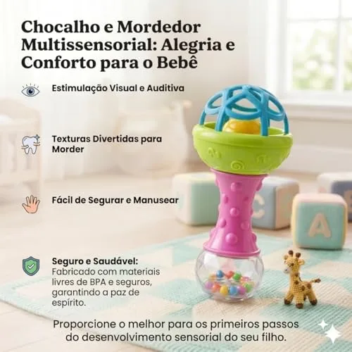 Kit de chocalhos e mordedores para recém-nascido - foto 4