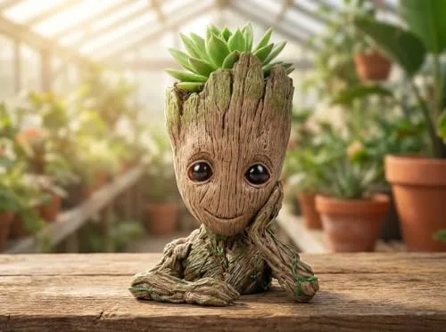 Vaso do Baby Groot que vira porta-canetas