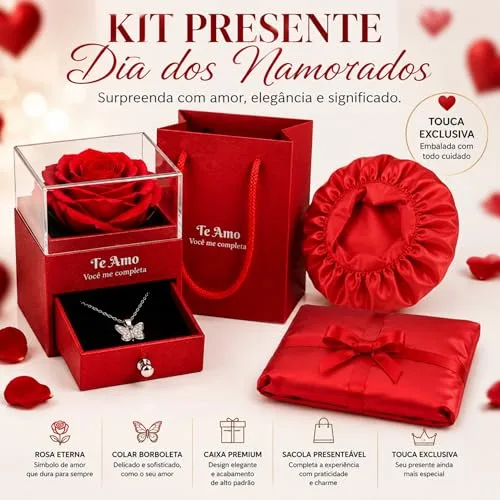 Kit presente com rosa e colar - foto 2