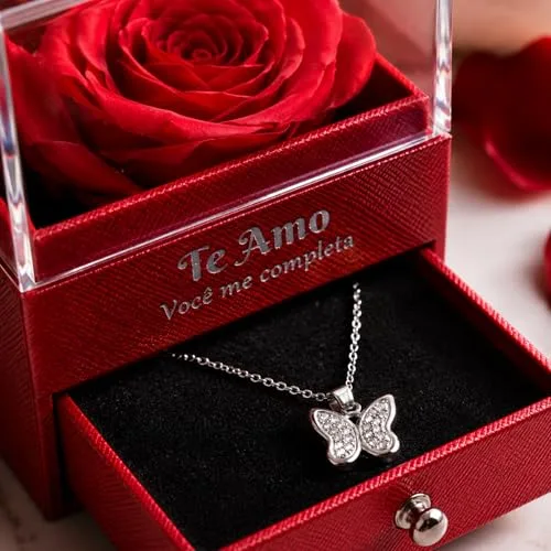 Kit presente com rosa e colar - foto 6
