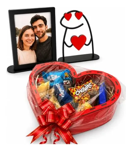 Cesta romântica com chocolates