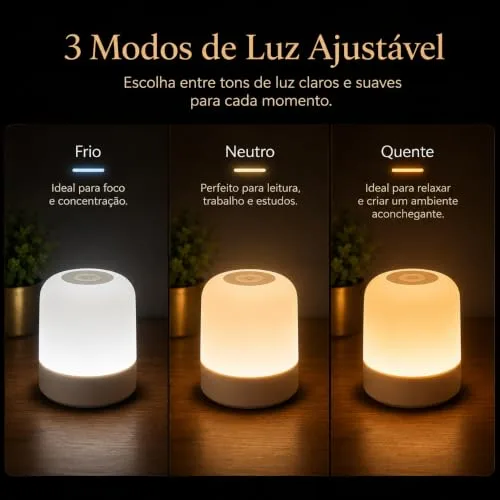 Luminária de mesa recarregável - foto 3
